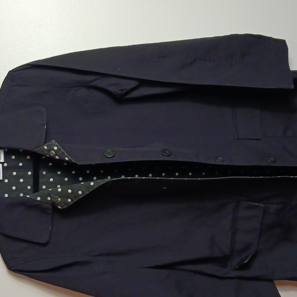 🏷5/25 Black Button Down Trench Coat Medium Box 10 - Picture 3 of 6